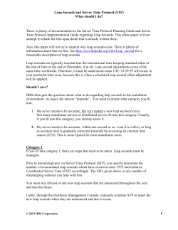 Leap Seconds and Server Time Protocol