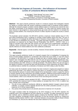 Chloride Ion Ingress of Concrete &ndash; the Influence of Increased Levels
