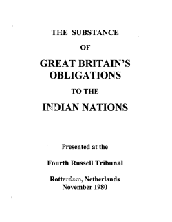 great britain`s obligations indian nations