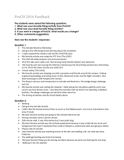 ProCSI 2016 Feedback