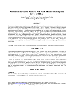 Nanometer Resolution Actuator with Multi