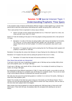 Understanding Prophetic Time Spans