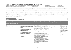 Course 3. CURRICULUM: INSTRUCTOR COURSE, BASIC FALL