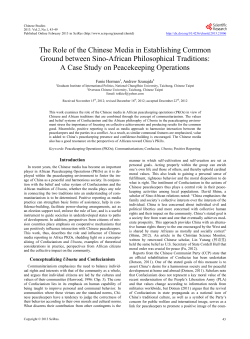 The Role of the Chinese Media in Establishing Common Ground