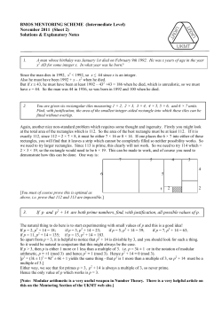 Solutions - United Kingdom Mathematics Trust