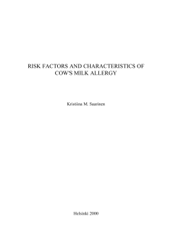 risk factors and characteristics of cow`s milk allergy
