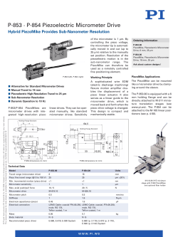 P-853 &middot; P-854 Piezoelectric Micrometer Drive