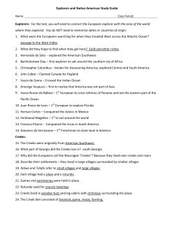Explorers and Native American Study Guide