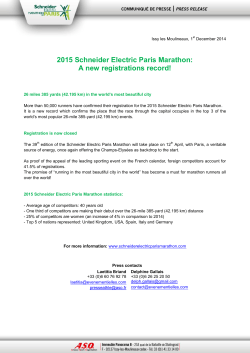 2015 Schneider Electric Paris Marathon: A new registrations record!