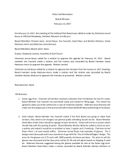 Meeting Minutes - City of Ashland MO
