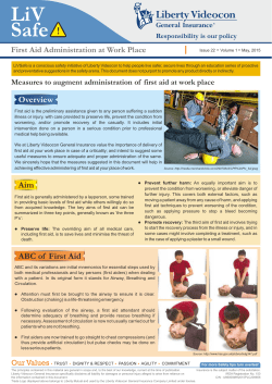 First Aid Administration at Work Place