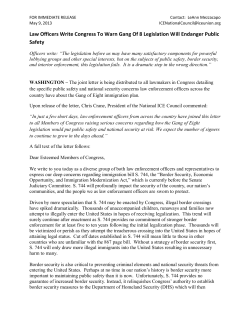 Law Officers Write Congress To Warn Gang Of 8 Legislation Will