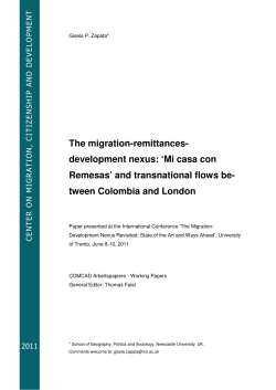 The migration-remittances- development nexus: `Mi casa con