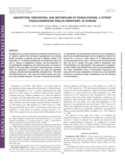 absorption, disposition, and metabolism of rosiglitazone, a potent