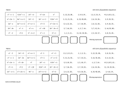 Name nth term of quadratic sequences n2 - n - 1 0.5n2 +