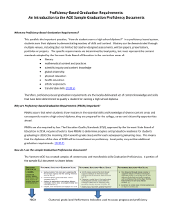 Proficiency Based Graduation Requirements
