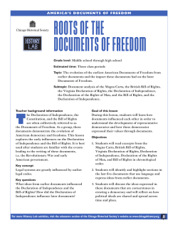 Roots of the Documents of Freedom