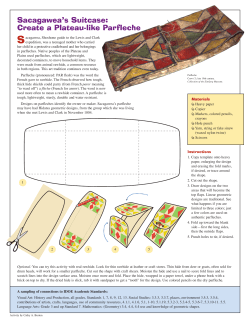 Sacagawea`s Suitcase: Create a Plateau