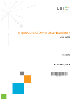 MegaRAID SAS Device Driver Installation User Guide