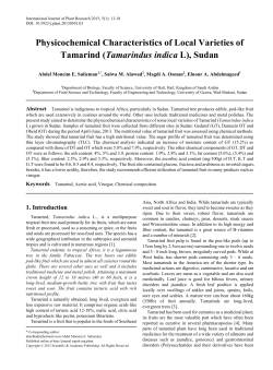 Keywords Tamarind, Acetic acid, Vinegar, Chemical composition