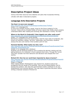 Descriptive Project Ideas