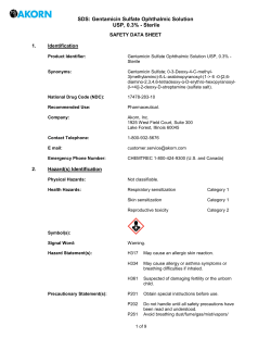 SDS: Gentamicin Sulfate Ophthalmic Solution USP, 0.3%