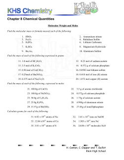 Molecular Weight and Moles