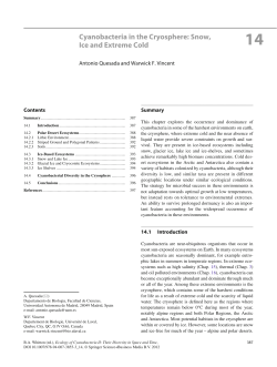Cyanobacteria in the Cryosphere: Snow, Ice and Extreme Cold