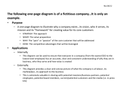 The following one-page diagram is of a fictitious company&hellip;It is only