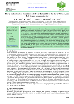 Heavy metals leached from the waste from the landfill in the city of