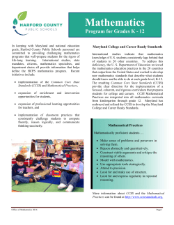 Mathematics - Harford County Public Schools