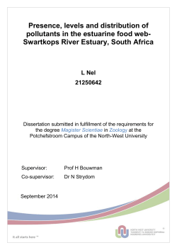 Presence, levels and distribution of pollutants in the estuarine food