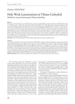 Holy Week Lamentations in Vilnius Cathedral