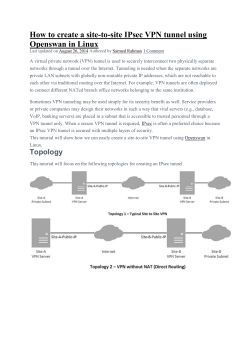 How to create a site-to-site IPsec VPN tunnel using Openswan in Linux