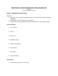 High School U.S. History Worksheet (Due Friday, December 5th)