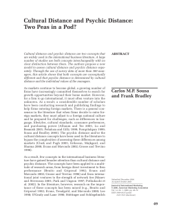 Cultural Distance and Psychic Distance: Two Peas in a