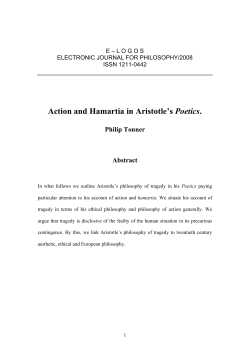Action and Hamartia in Aristotle`s Poetics