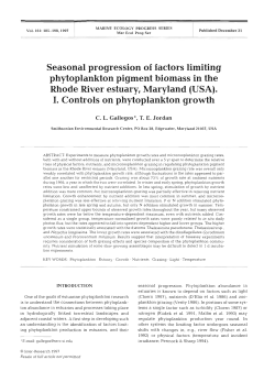 Seasonal progression of factors limiting phytoplankton pigment