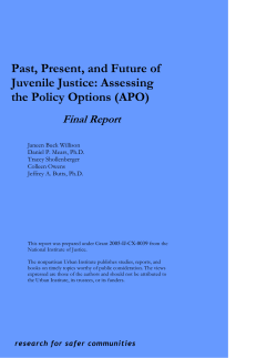 Past, Present, and Future of Juvenile Justice