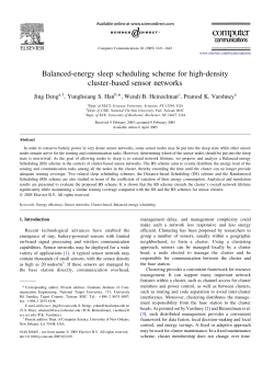 Balanced-energy sleep scheduling scheme for high