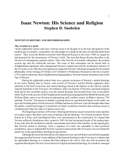 Isaac Newton: His Science and Religion