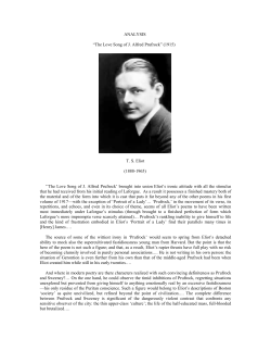 ANALYSIS “The Love Song of J. Alfred Prufrock”