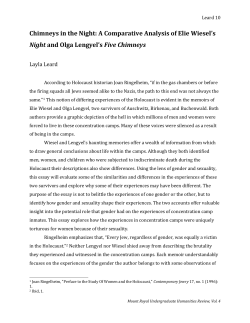 Chimneys in the Night: A Comparative Analysis of Elie Wiesel`s
