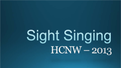 Sight Singing PowerPoint - Harmony College Northwest