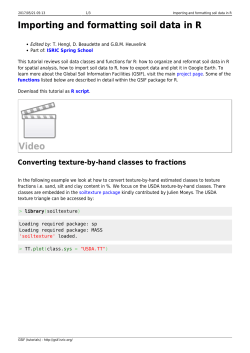 Importing and formatting soil data in R - GSIF (tutorials)