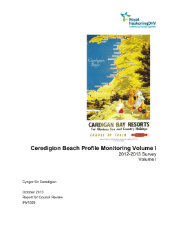 Ceredigion Beach Profile Monitoring Volume I 2012-2013