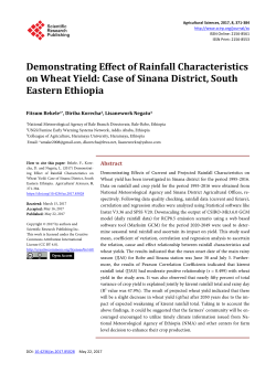 Demonstrating Effect of Rainfall Characteristics on Wheat Yield