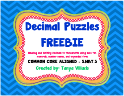 Decimal Puzzles FREEBIE