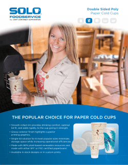 THE POPULAR CHOICE FOR PAPER COLD CUPS