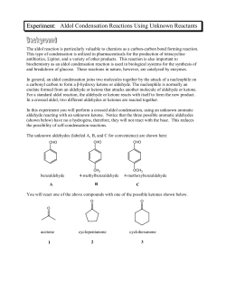 Experiment: Aldol Condensation Reactions Using